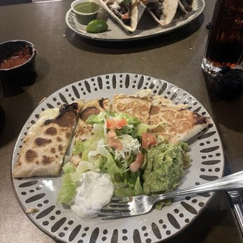 Mestizo Louisiana Mexican Cuisine signature dishes Shredded Chicken QuesadillaPortobello QuesadillaPacifico